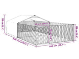 Outdoor Dog Kennel with Run 5x2x1,5 m Galvanised Steel 3329236