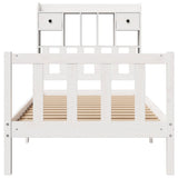Bookcase Bed without Mattress White 90x200 cm Solid Wood Pine 3321738