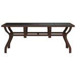 Garden Table Brown and Black 180x80x70 cm Steel and Glass 318773