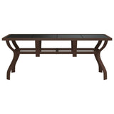 Garden Table Brown and Black 180x80x70 cm Steel and Glass 318773