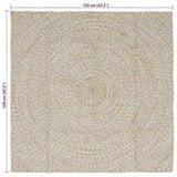 Area Rugs Natural and White 120 x 120 cm Jute 42010603