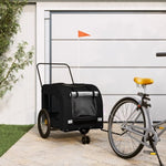 ZNTS Pet Bike Trailer Black Oxford Fabric and Iron 93863