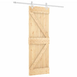 Sliding Door with Hardware Set 70x210 cm Solid Wood Pine 3203157