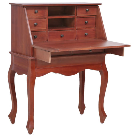 ZNTS Secretary Desk Brown 78x42x103 cm Solid Mahogany Wood 283841