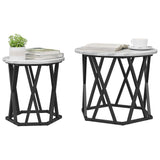 Side Table 2 pcs Grey Sonoma Engineered Wood and Steel 868246