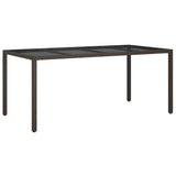 Garden Table Brown 190 x 90 x 75 cm Poly Rattan 362546
