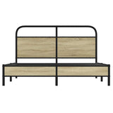 Bed Frame without Mattress 160x200 cm Sonoma Oak Engineered Wood 4100413