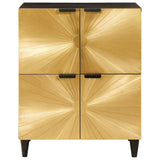 Side Cabinet Black and Gold 60 x 33.5 x 75 cm Solid Mango Wood 4017854
