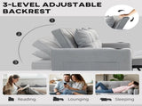 Two-Seater Pull-Out Sofa Bed - Light Grey T3398P344482