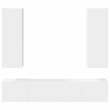 4 Piece TV Cabinet Set White Engineered Wood 3078666