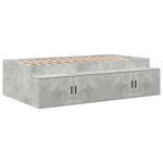 Storage Bed Frame with Drawer Concrete Grey 244 x 127 x 53.5 cm 3335560