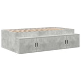 Storage Bed Frame with Drawer Concrete Grey 244 x 127 x 53.5 cm 3335560