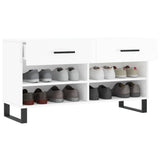 Shoe Bench High Gloss White 102x35x55 cm Engineered Wood 829766