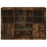 Sideboard Set of 3 Smoked Oak Engineered Wood, Glass Medium 3209132
