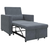 Pull out Sofa Bed Single Dark grey 90 x 165 x 87 cm Velvet 42002698