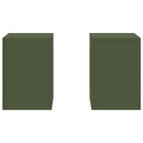 Plant Stand 2 pcs Olive green 24 x 24 x 35 cm Steel 865809
