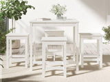 5 Piece Garden Bar Set White Solid Wood Pine 3154731