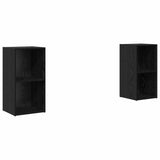 TV Cabinet Set Wall-mounted 2 pcs Black Oak 72 x 35 x 36.5 cm 3393559