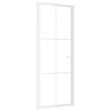 Interior Door 83x201.5 cm White ESG Glass and Aluminium 350573