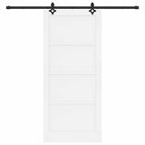 Sliding Door ORKDAL 93 x 211 cm Engineered Wood White and Black 3450217