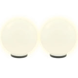 Bowl Lamp Set of 2 White Polymethyl methacrylate 50657