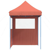 ZNTS Foldable Party Tent Pop-Up with 2 Sidewalls Terracotta 4004997