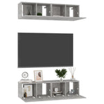 TV Cabinets 4 pcs Concrete Grey 60x30x30 cm Engineered Wood 3079059