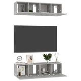 TV Cabinets 4 pcs Concrete Grey 60x30x30 cm Engineered Wood 3079059