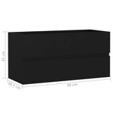 Sink Cabinet Black Engineered Wood 90 x 38.5 x 45 cm Sink Cabinet 804756