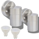 Outdoor LED Wall Lights 2 pcs Stainless Steel Downwards 42414