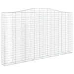 Arched Gabion Baskets 2 pcs 400x30x220/240 cm Galvanised Iron 3145904