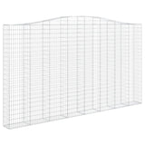 Arched Gabion Baskets 3 pcs 400x30x220/240 cm Galvanised Iron 3145905