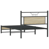 Bed Frame without Mattress Sonoma Oak 107x203 cm Engineered Wood 4106958