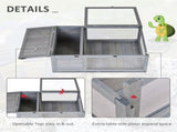 Tortoise House, Small Reptile Wooden House, with Mesh Roofs, Side Panels, for Turtles, Lizards, T3398P347607