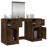 Dressing Table with Mirror Smoked Oak 130x50x132.5 cm 3185340