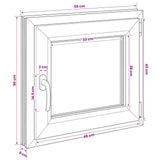 Basement Window RISOR 55 x 50 cm PVC and Glass 42047812