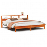 Bed Frame without Mattress Wax Brown 200x200 cm Solid Wood Pine 3309727