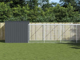Dog House with Run Anthracite 214x1069x181 cm Galvanised Steel 3189135