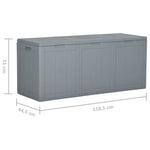 ZNTS Garden Storage Box 270L Grey PP Rattan 151235