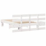 Bed Frame with Headboard White 100 x 200 cm Solid Pine Wood 872708