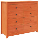 Side Cabinet Wax Brown 100x40x90 cm Solid Wood Pine 844495