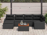 Garden Sofa Set with Storage 7 pcs Black Poly Rattan 3356147