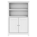 Bathroom Cabinet BERG White 69.5x34x110 cm Solid Wood Pine 358546