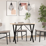 ZNTS Dining Table X-Frame 100x50x75 cm Solid Wood Pine and Steel 3282697