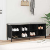 Shoe Cabinet with Shelf with Storage Black Oak 131 x 35 x 50 cm 881312