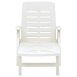 Folding Sun Lounger Plastic White 48754