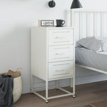 ZNTS Bedside Cabinet White 36x39x78 cm Steel 846588