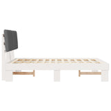 Bed Frame with Upholstered Headboard Light Grey 140 x 200 cm 877488