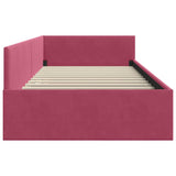 Corner Bed Frame with Headboard Wine Red 90 cm x 200 cm Velvet 42016085
