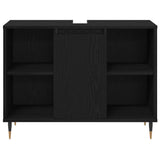 Bathroom Furniture Set 3 pcs Black Oak Engineered Wood 3378515